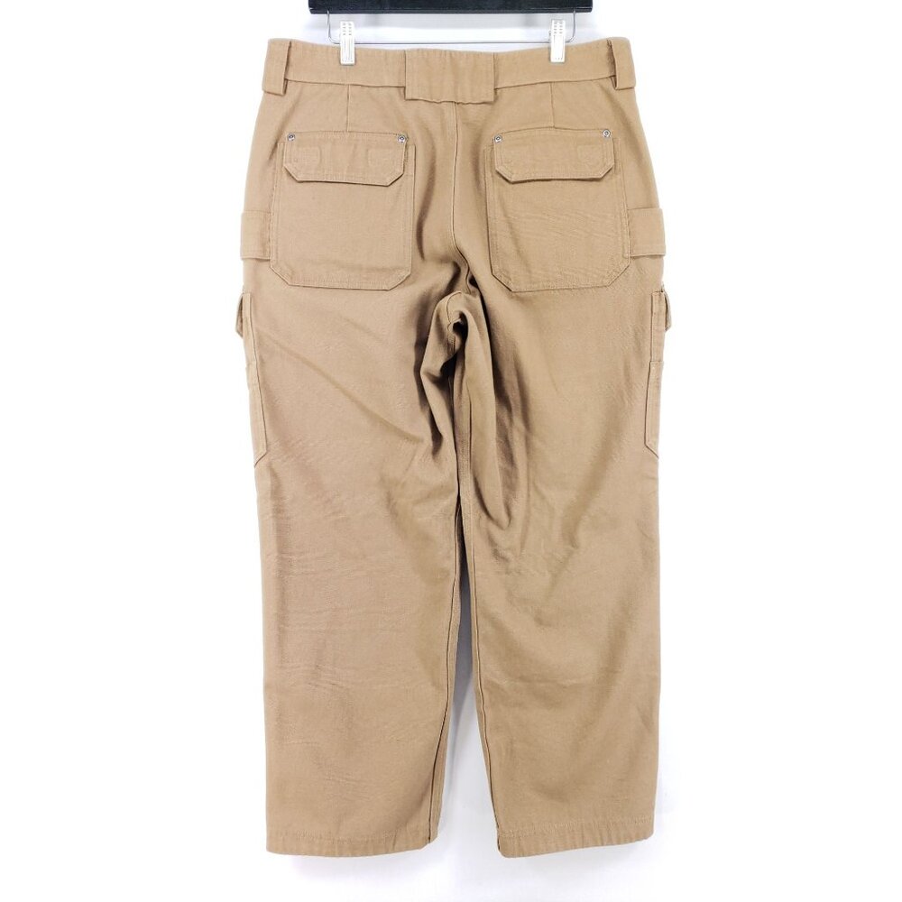 Duluth Trading Mens 36x30 Cargo Pants Brown High-Rise Cotton Twill With Pockets - Picture 2 of 11